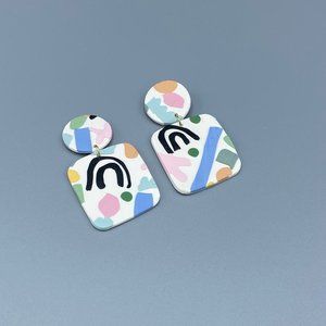 80s Mod Pastel Lightweight Statement Earrings